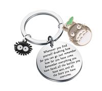 KUIYAI Anime-Katzen-Schlüsselanhänger mit inspirierendem Spruch, japanisches Anime-Geschenk, Geschenk für Manga-Liebhaber