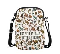 KUIYAI Cryptozoologie-Geschenk, Cryptid Animals of The World, Crossbody-Tasche für paranormale Liebhaber, Art der Kryptid (cryptidOfWorldUK)