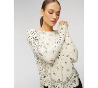 Kujten Mela Bandana Kaschmirpullover F2500-755 Print;Weiß L;M