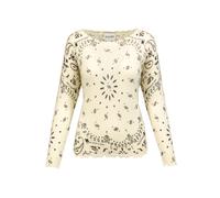 Kujten Mela Bandana Kaschmirpullover F2500-755 Weiß;Print S;M