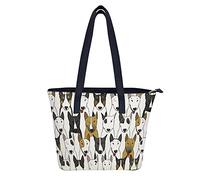 KUKUKA Tragetasche Bunte Bullterrier-Hunde Umhängetaschen Aus Leder Für Damen