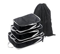 KULIVING Packtaschen + Wäschebeutel für Koffer & Rucksack im 4er Set, Backpack Organizer für Reise | Packing Cubes Kompressionstaschen durch Doppel-Reißverschluss | Packwürfel Nylon ultraleicht