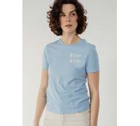 Kultgut Artdesign - Biofair- Flauschiges Femin Shirt / Bisou Bisou hellblau S