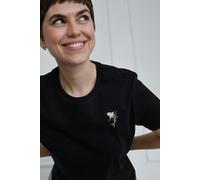 Kultgut Artdesign - Biofair- Flauschiges Femin Shirt / Little Shark schwarz XS