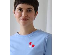 Kultgut Artdesign - Biofair- Flauschiges Femin Shirt / Strawberrys hellblau XS