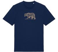 Kultgut Artdesign - Biofair - Leichtes Basic-Shirt / Golden Bär dunkelblau L