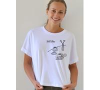 Kultgut Artdesign Biofair - Oversize Shirt /Coffee & Books weiß XS