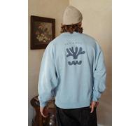 Kultgut Pulloversweater Artdesign Sea Soul – Biofair Vintagelook – Hellblau L