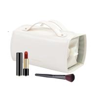 Kulturbeutel | 4-in-1 Rolltasche aus PU-Leder mit großer Kapazität - Make-up-Tasche - für Frauen & Mädchen, Outdoor, Hotel, Haus, Pinsel, Pflege, weiß, Beziehen Sie sich auf die Beschreibung, Siehe