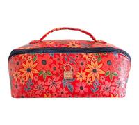 Kulturbeutel, dreieckig, Kunstleder, Blumen, 25 x 11 x 11 cm, bunt, Kulturbeutel - Make-up - Reise - Federmäppchen