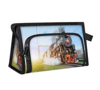 Kulturbeutel für Damen, Herren, Mädchen, Jungen, Vintage-Stil, multifunktional, Make-up-Tasche, Kosmetik-Organizer, Duschtasche, Schwarz, farbe, M, Taschen-Organizer