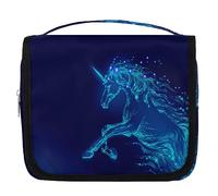 Kulturbeutel für Damen und Herren, Motiv: blaue Galaxie, Einhorn, Kulturbeutel, Kulturbeutel, zum Aufhängen, für Kosmetikartikel, Make-up, Organizer, farbe, 4.7 L, Taschen-Organizer