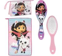 Kulturbeutel für Reisen, Zubehör Gabby's Dollhouse mit Kamm, Handtuch und Tasche für Gabby's Dollhouse - Kulturbeutel Gabby's Dollhouse für Reisen oder Schule, Rosa, Transparente Kosmetiktasche mit