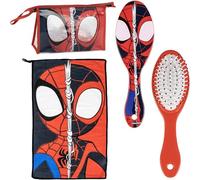 ARTESANÍA CERDÁ Kulturbeutel Spidey – transparent, mit Kamm & Handtuch, rot