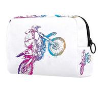 Kulturbeutel Für Unterwegs Bunter Motocross-Sportler Organizer Tragbare Professionelle Kosmetik Make-Up Tasche Organizer Make-Up Boxen