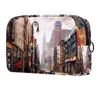 Kulturbeutel Für Unterwegs Städtisches Ölgemälde Organizer Tragbare Professionelle Kosmetik Make-Up Tasche Organizer Make-Up Boxen