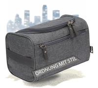 Kulturbeutel Herren Grau - Stilvoll, Praktisch, Robust - Wasserfeste Reise Kulturtasche zum Aufhängen - Waschbeutel Herren, Toiletttasche Männer (Alaska Grey Edition)