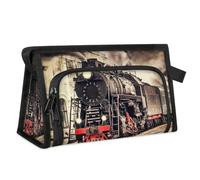 Kulturbeutel im Vintage-Stil, Dampfzug, Reise-Kulturbeutel für Damen, Herren, Mädchen, Jungen, Zug-Design, multifunktional, Make-up-Tasche, Kosmetik-Organizer, Duschtasche, farbe, M, Taschen-Organizer