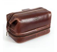 Kulturbeutel Leder mit Extra-Fach braun NOTTINGHAM