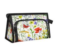 Kulturbeutel mit Blumenmuster, für Damen, Herren, Mädchen, Jungen, Blumen, Bienen, Schmetterlinge, multifunktionale Make-up-Tasche, Kosmetik-Organizer, Duschtasche, farbe, M, Taschen-Organizer