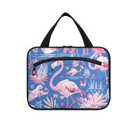 Kulturbeutel mit Flamingo-Blumen für den Sommer, zum Aufhängen, Reise-Kulturartikel mit Haken, Designer-Zubehör, Medikamententasche für Reisen, Must Haves Cruises envase para Perfume de L