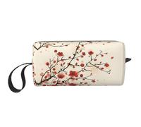Kulturbeutel mit japanischem Frühlings-Blumendruck, Reisegröße, niedlicher Reise-Kulturbeutel, Make-up-Tasche, Organizer-Tasche, weiß, Einheitsgröße