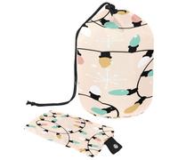 Kulturbeutel mit Kordelzug, farbige Glühbirne, tonnenförmig, Kulturbeutel, Kosmetiktasche, Reise-Make-up-Organizer-Tasche + kleine Tasche, multi, 9.9x6.9in/25.2x17.6cm;6x3.5in/15.2x8.8cm, Kulturbeutel