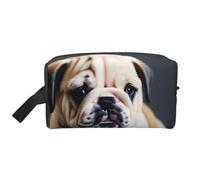 Kulturbeutel mit niedlichem Bulldoggen-Motiv, 1 Aufdruck, Kulturbeutel, Kosmetiktasche, Kulturbeutel für Männer und Frauen, für Reisen, Fitnessstudio, Alltag