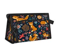 Kulturbeutel mit niedlichem Cartoon-Fuchs-Motiv, für Damen, Herren, Mädchen, Jungen, Blumenfuchs, multifunktionale Make-up-Tasche, Kosmetik-Organizer, Duschtasche, farbe, M, Taschen-Organizer