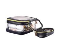 Kulturbeutel mit Reißverschluss, großes Fassungsvermögen, transparentes Kosmetik-Organizer-Set für Reisen, Geschäftsreisen, Schwarz, Refer to Description, Unisex