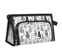 Kulturbeutel mit strukturierter Katzen-Reise, für Damen, Herren, Mädchen, Jungen, schwarze Katzen, multifunktionale Make-up-Tasche, Kosmetik-Organizer, Duschtasche, farbe, M, Taschen-Organizer