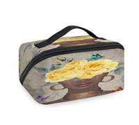 Kulturbeutel, Motiv: Blumen und Schmetterlinge, afrikanische Frauen, Reise-Make-up-Tasche für Damen, Herren, Mädchen, Jungen, Kulturbeutel, tragbar, Kosmetik, Toilettenartikel, Organizer, Duschtasche