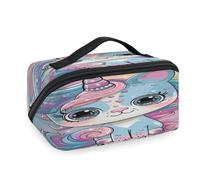 Kulturbeutel, Motiv: niedliche Katze, Regenbogen-Einhorn, Reise-Make-up-Tasche für Damen, Herren, Mädchen, Jungen, Kulturbeutel, tragbar, Kosmetik, Toilettenartikel, Organizer, Duschtasche