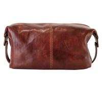 Kulturbeutel PIKÉ, Damen, Gr. B/H/T: 28cm x 16cm x 11cm onesize, braun, Leder, beschichtet, glänzend, Taschen Kulturbeutel, echt Leder, Made in Italy (433405-0) braun