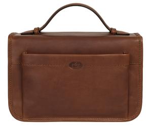 Kulturbeutel PIKÉ, Gr. B/H/T: 24cm x 15cm x 10cm onesize, braun, Leder, leicht glänzend, unifarben, Taschen Kulturbeutel, echt Leder (48982528-0) braun
