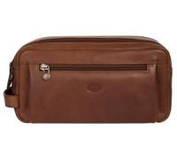 Kulturbeutel PIKÉ, Gr. B/H/T: 26cm x 13cm x 12cm onesize, braun, Leder, leicht glänzend, unifarben, Taschen Kulturbeutel, echt Leder (12947315-0) braun