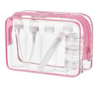 Kulturbeutel Reiseflaschen 100ml 8er Transparent Handgepäck Rosa01