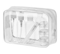 Kulturbeutel Reiseflaschen 100ml Set 8 Stück transparent Weiß