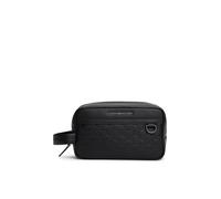 Kulturbeutel TOMMY HILFIGER "TH MODERN WASHBAG", Gr. B/H/T: 22cm x 13cm x 10cm, schwarz, Lederimitat, Taschen Kulturbeutel, Unisex Kosmetiktasche, Minibag mit modischer Logoprägung (75971454-0) schwar