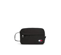 Kulturbeutel TOMMY JEANS "TJM ESS DAILY WASHBAG", Damen, Gr. B/H/T: 21cm x 14cm x 8cm, schwarz, Textil, Taschen Kulturbeutel, Unisex Kosmetiktasche, Minibag mit Flaggen-Aufnäher (34598330-0) schwarz