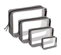 Kulturbeutel Transparent 4Stk wasserdichte Kosmetiktasche Durchsichtig Reise-Waschtaschen Kulturtasche Make-up Tasche Beutel Reisetasche Kosmetiktaschen Set Schminktasche für Männer, Frauen