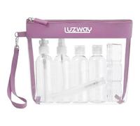 Kulturbeutel Transparent 8 Flaschen 100ml Handgepäck Lila