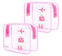 Kulturbeutel Transparent Flüssigkeiten Handgepäck Rosa 2 Packung mit 2