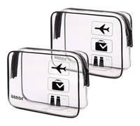 Kulturbeutel Transparent Handgepäck-Reisezubehör 2er Pack Schwarz