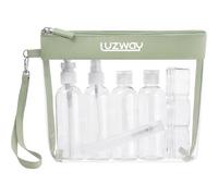 Kulturbeutel Transparent Reise 8 Flaschen 100ml Avocado Grün