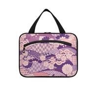 Kulturbeutel zum Aufhängen, japanischer Zephyr-Kulturbeutel mit Kirschblüten, zum Aufhängen, mit Haken, Designer-Make-up-Tasche für Reisen, Must Haves Backpacking Estuches para maquillaje L