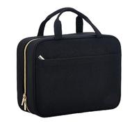 Kulturbeutel zum Aufhängen, mit mehreren Taschen, wasserdicht, Polyester, 30 x 11 x 22 cm, für Damen und Herren, Schwarz, 1 Stück