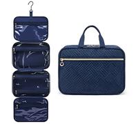 Kulturtasche Damen, LOVEVOOK wasserdichte Kulturbeutel zum Aufhängen, Faltbare Waschtasche Kosmetiktasche Groß mit 360°Drehbare Haken, Dunkelblau