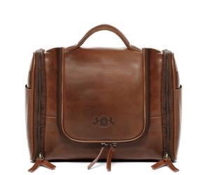 Kulturtasche Herren Leder braun DEXTER Kulturbeutel