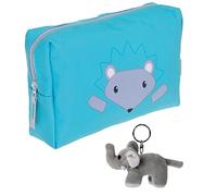 Kulturtasche Kinder Mädchen Jungen Kulturbeutel Tiere Beautycase Tasche Reise Pouch klein Elephant Kids Washbag +e (Igel Türkis 354)